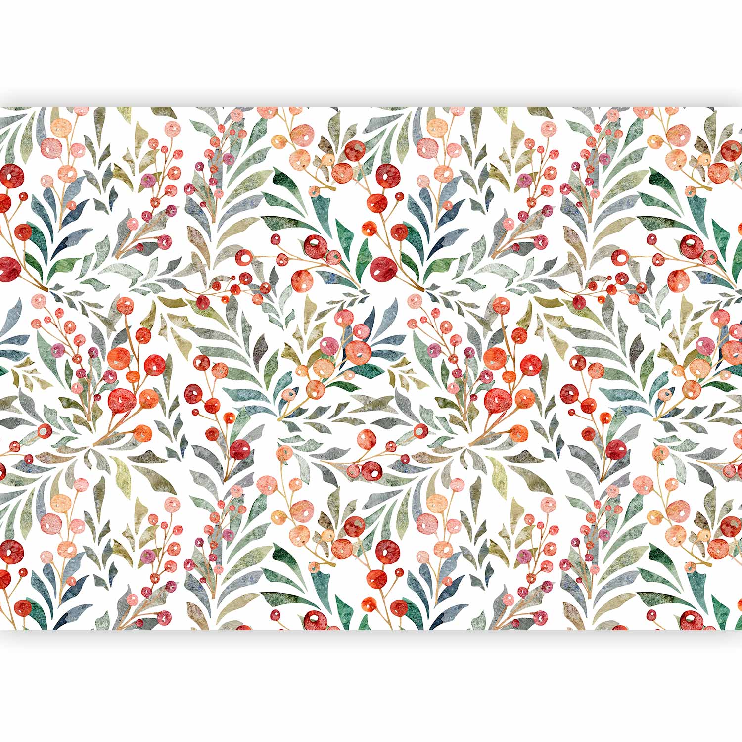 Wall Mural Leaves of Red Berries