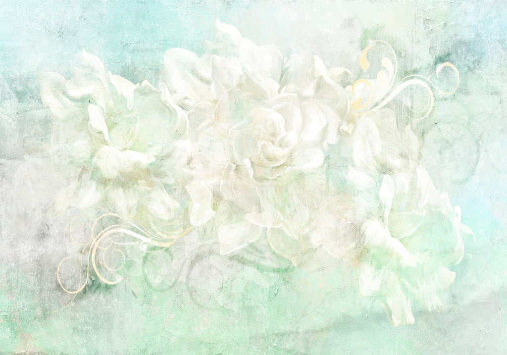 Wall Mural Blossoming Pastels with Floral Motifs