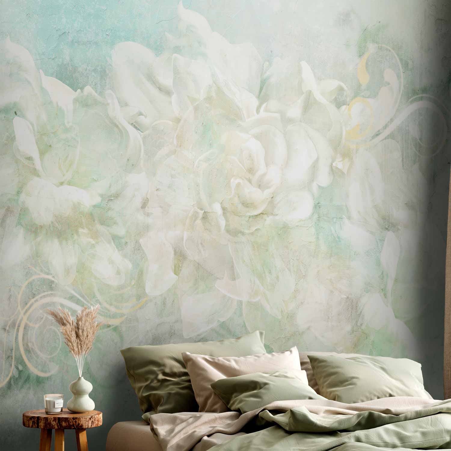 Pastel Floral Abstract Pattern Wall Mural