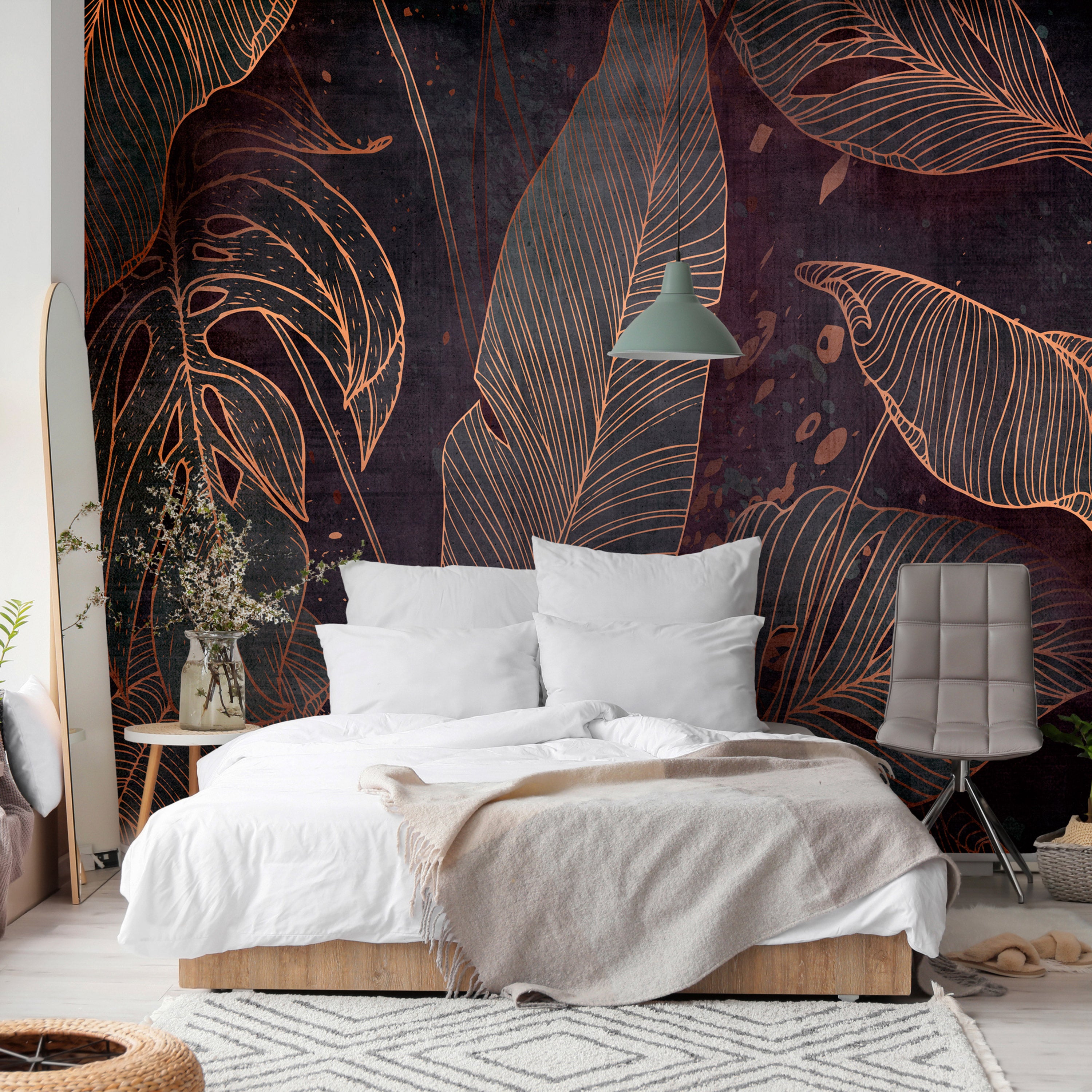 Wall Mural Leaves Maze Pattern - Third Variant