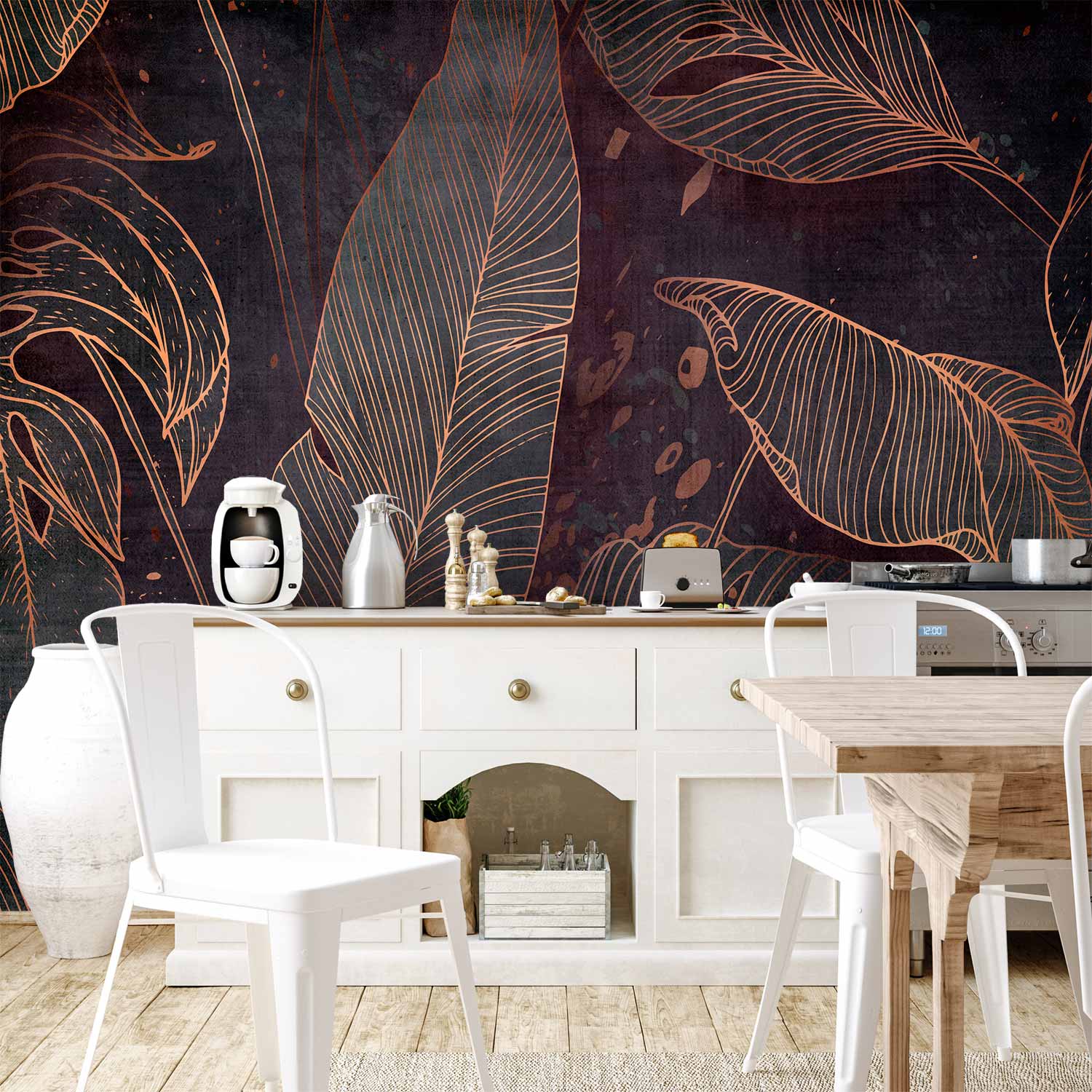 Wall Mural Leaves Maze Pattern - Third Variant