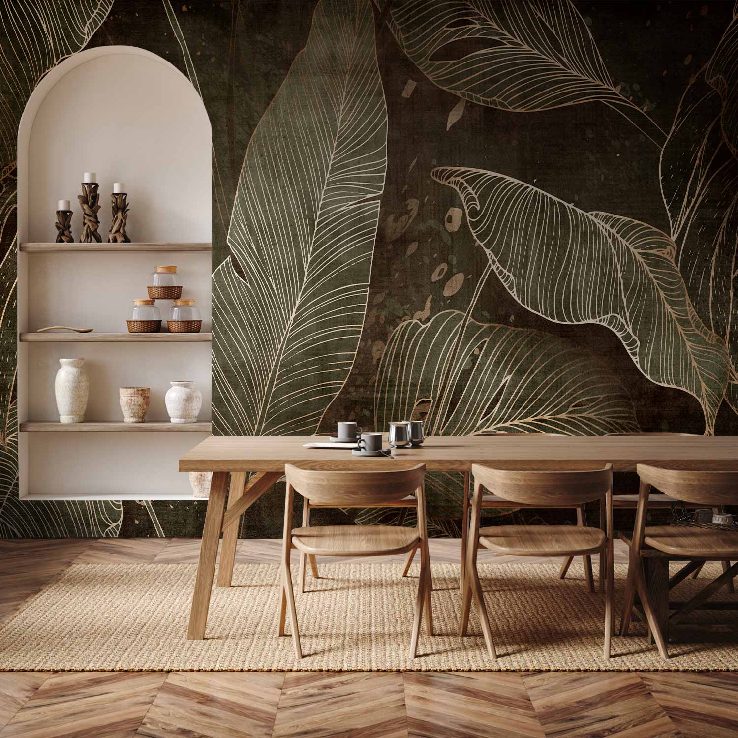 Leaf Labyrinth Botanical Wall Mural