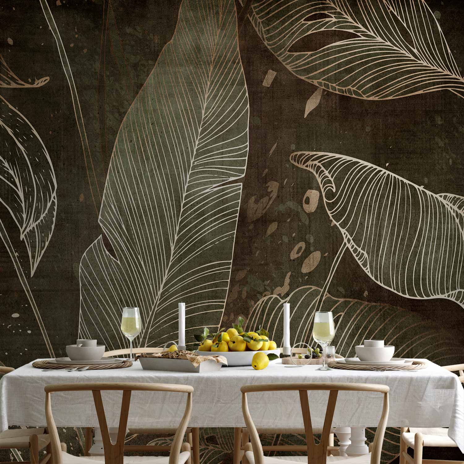 Leaf Labyrinth Botanical Wall Mural