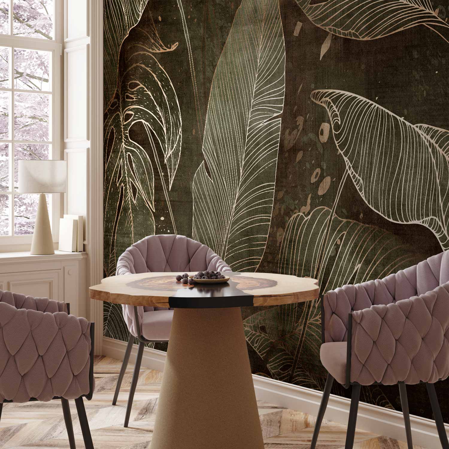 Leaf Labyrinth Botanical Wall Mural