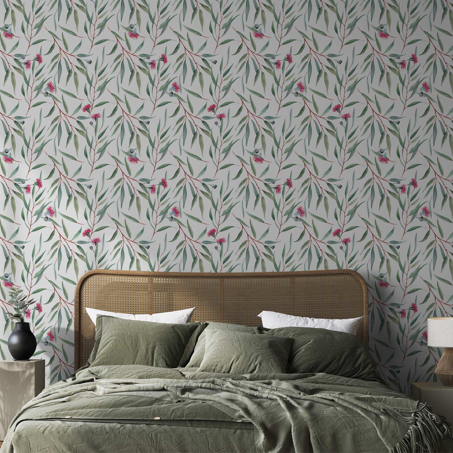 Pink Flower Buds Floral Wallpaper