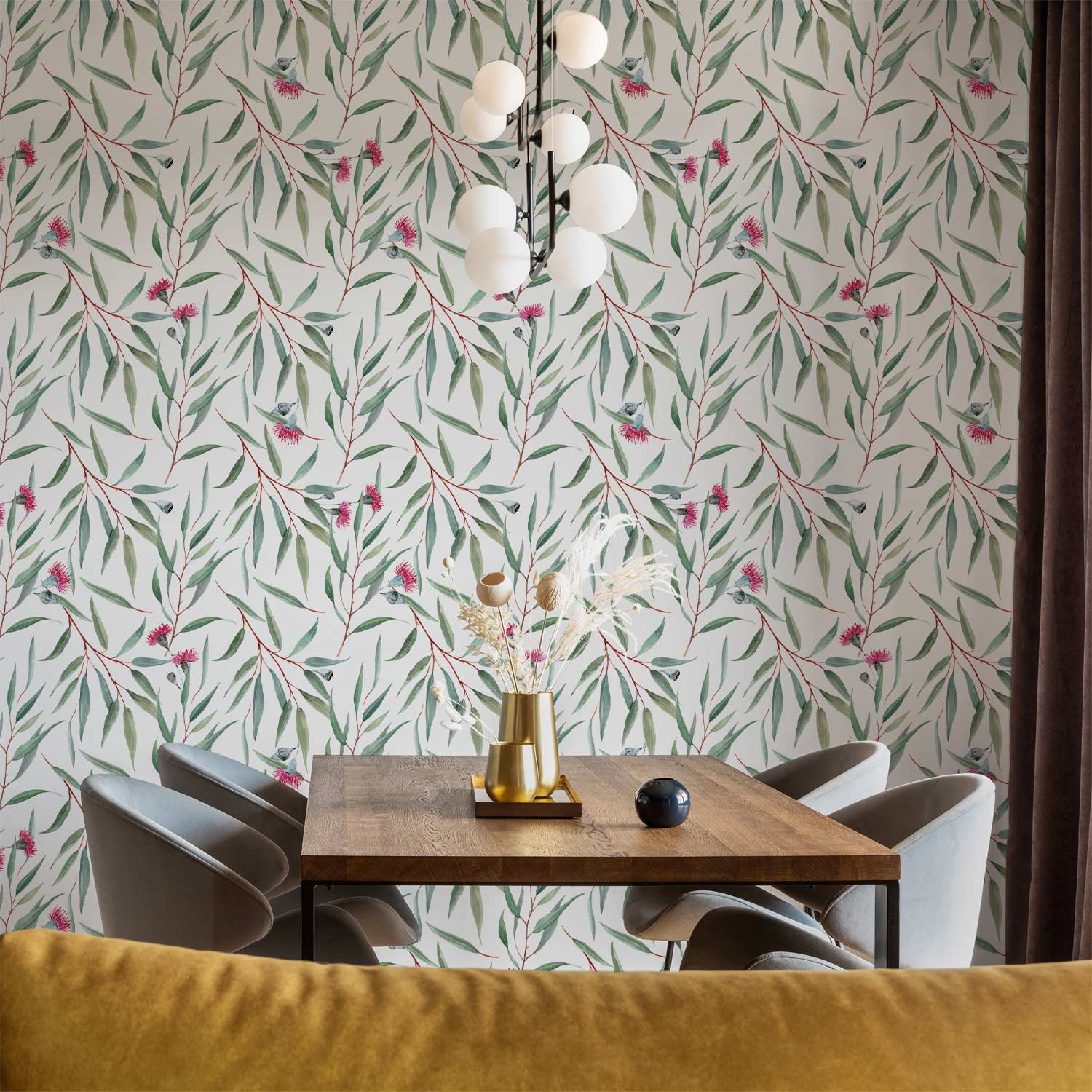 Pink Flower Buds Floral Wallpaper