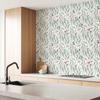 Pink Flower Buds Floral Wallpaper