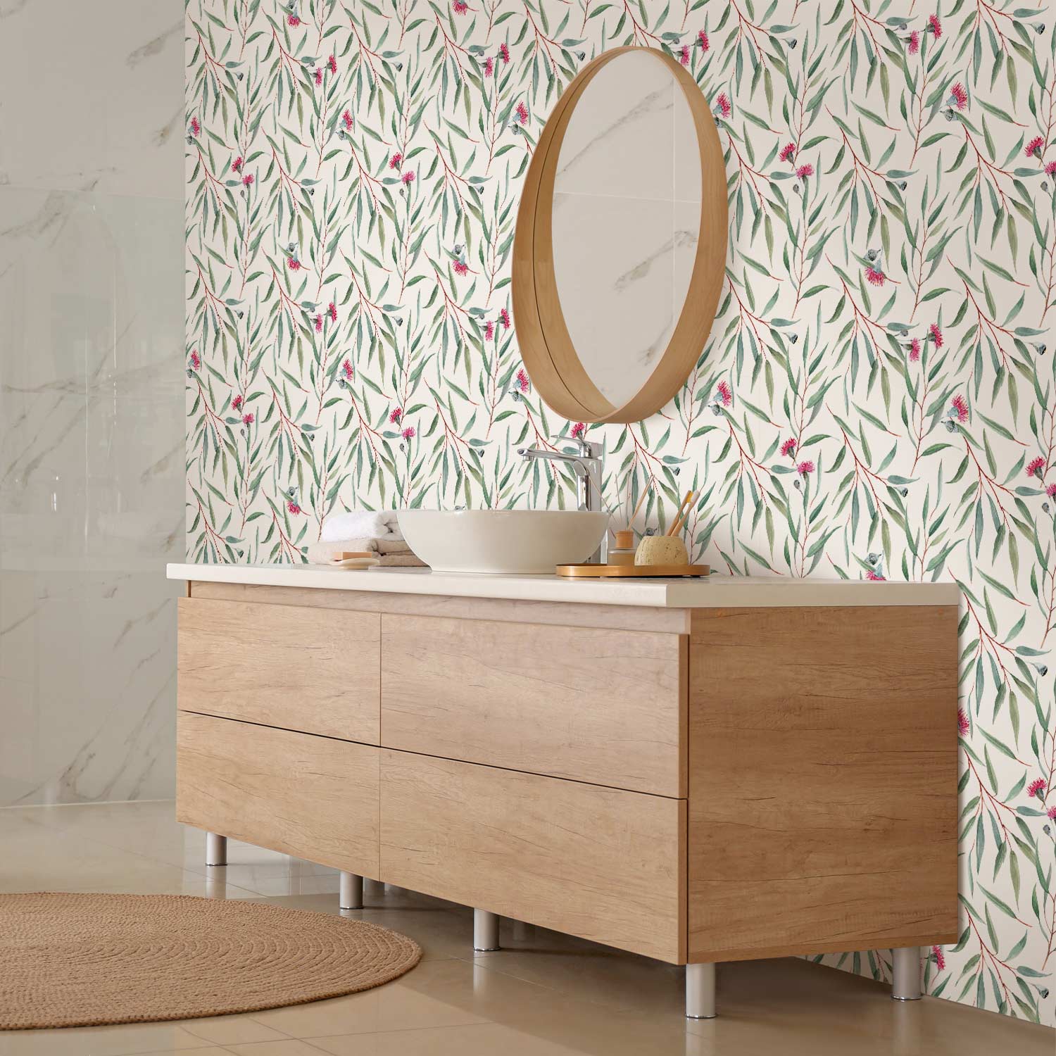 Pink Flower Buds Floral Wallpaper