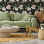 Magnolias White Floral Wallpaper