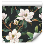 Magnolias White Floral Wallpaper