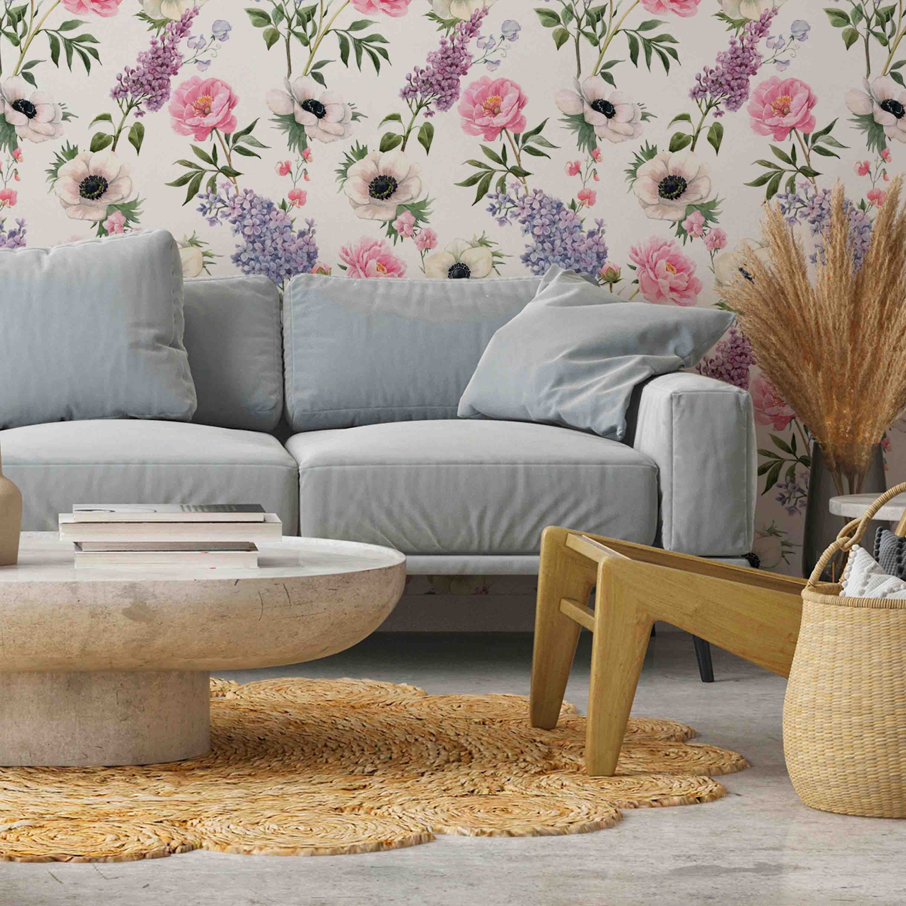 Wallpaper - Roses and Lilacs