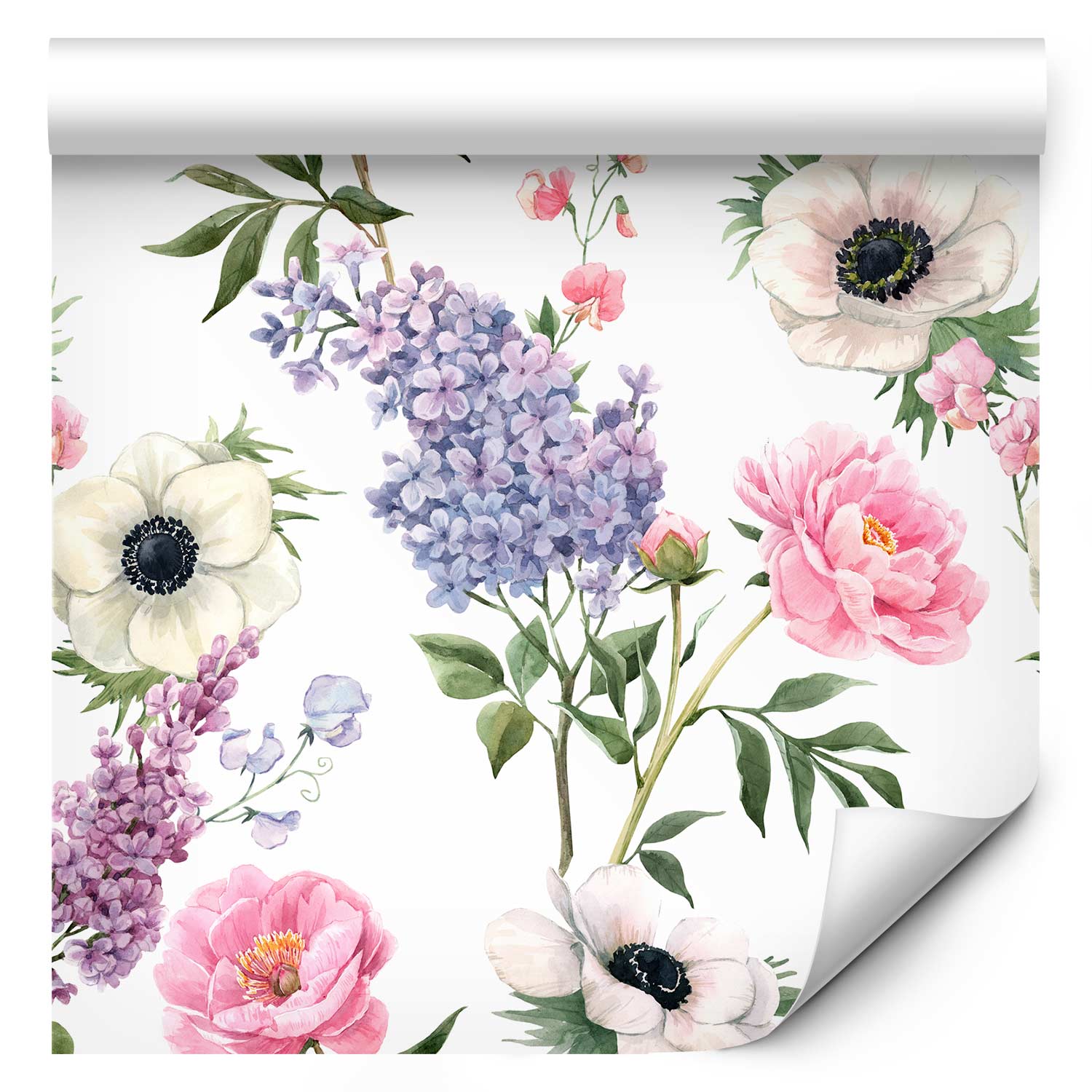 Wallpaper - Roses and Lilacs