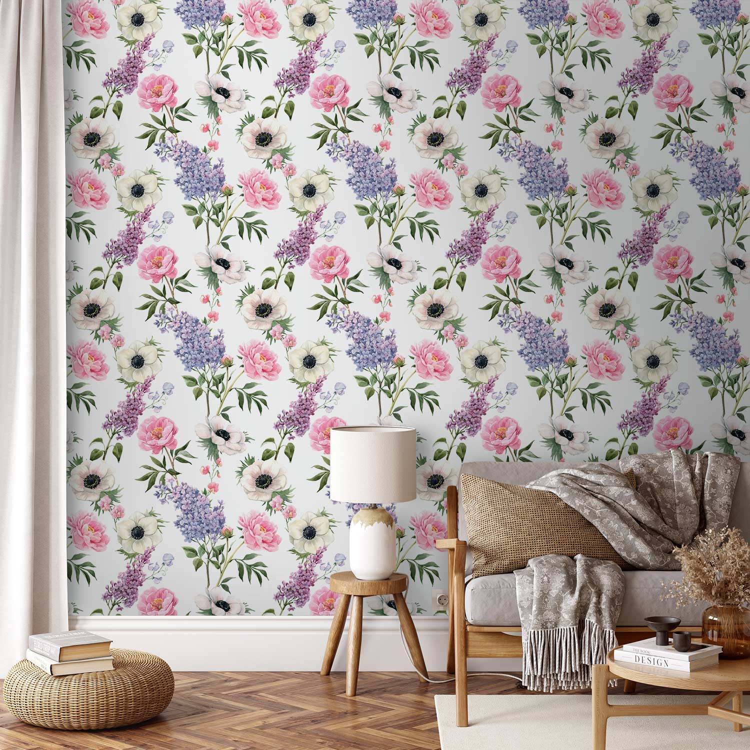 Wallpaper - Roses and Lilacs