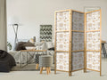 Beige Flowers and Butterflies 3-Panel Japanese Room Divider