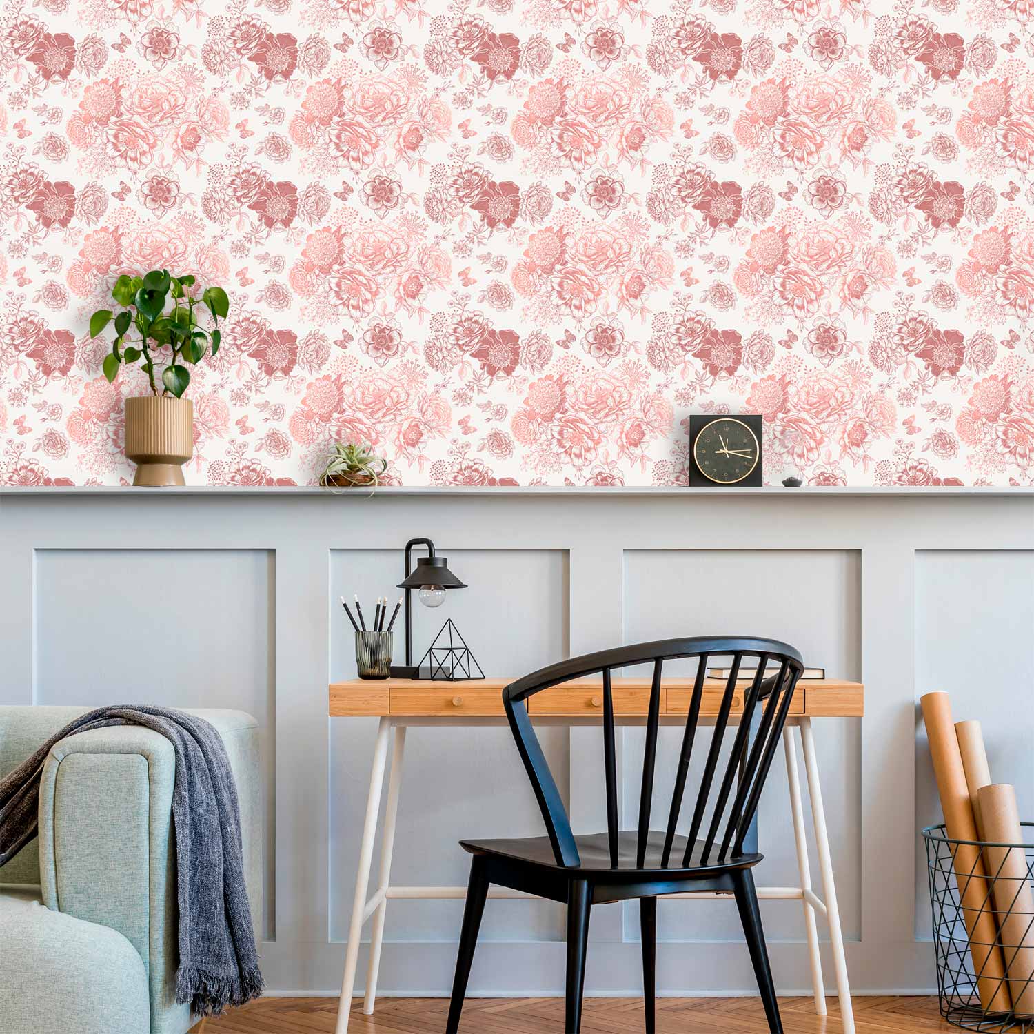 Pink Flower Pattern Floral Wallpaper
