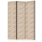 Raumteiler – Beige, Natur des Waldes – Pilze, Blumen und Kräuter auf hellem Hintergrund