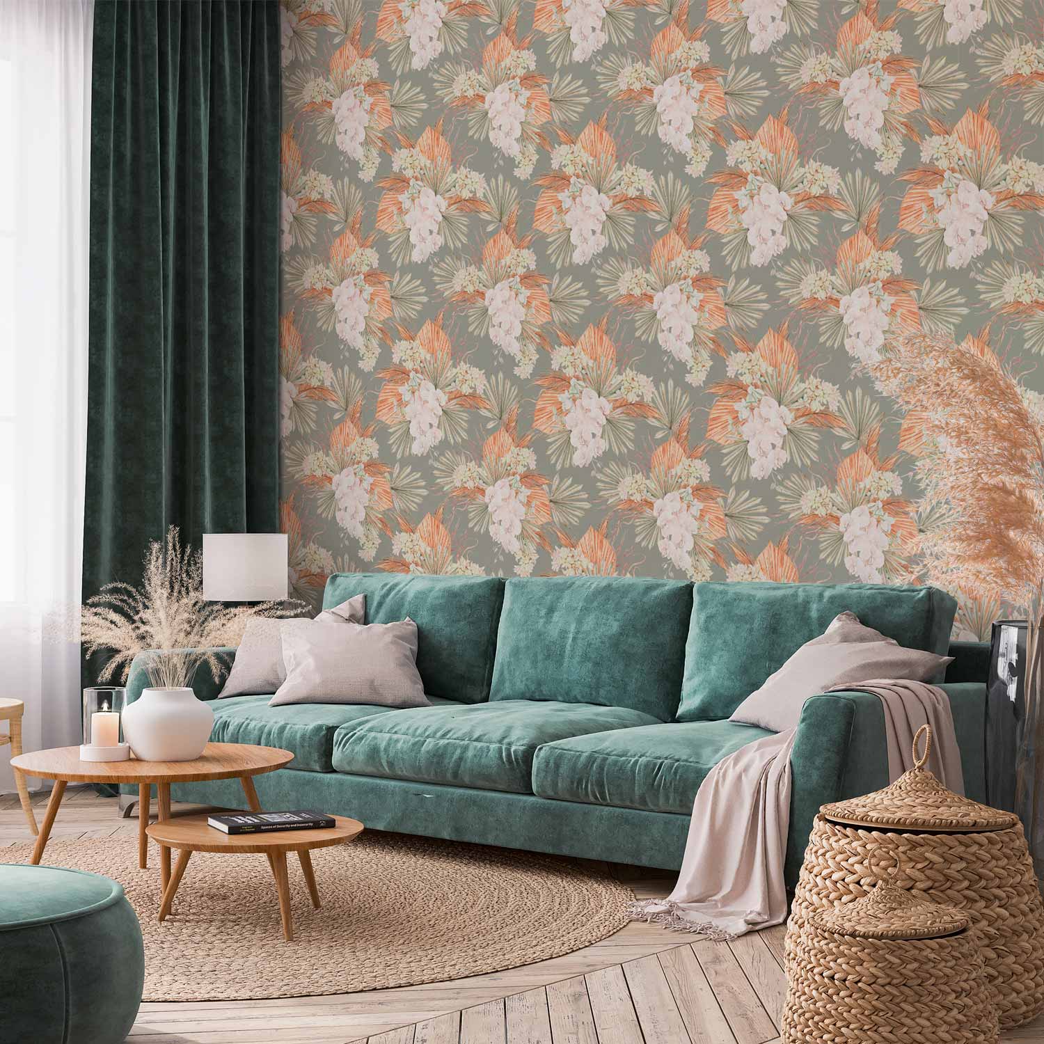 Exotic Bouquet Floral Wallpaper