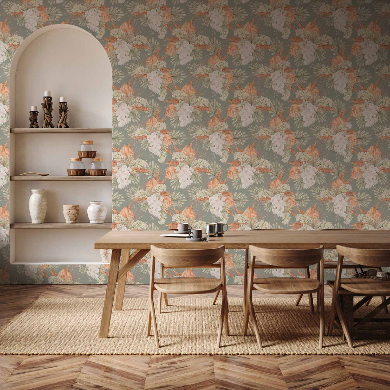 Exotic Bouquet Floral Wallpaper