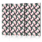 Room Divider Peonies Pink Flowers Graphite
