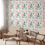 White Peonies Floral Wallpaper