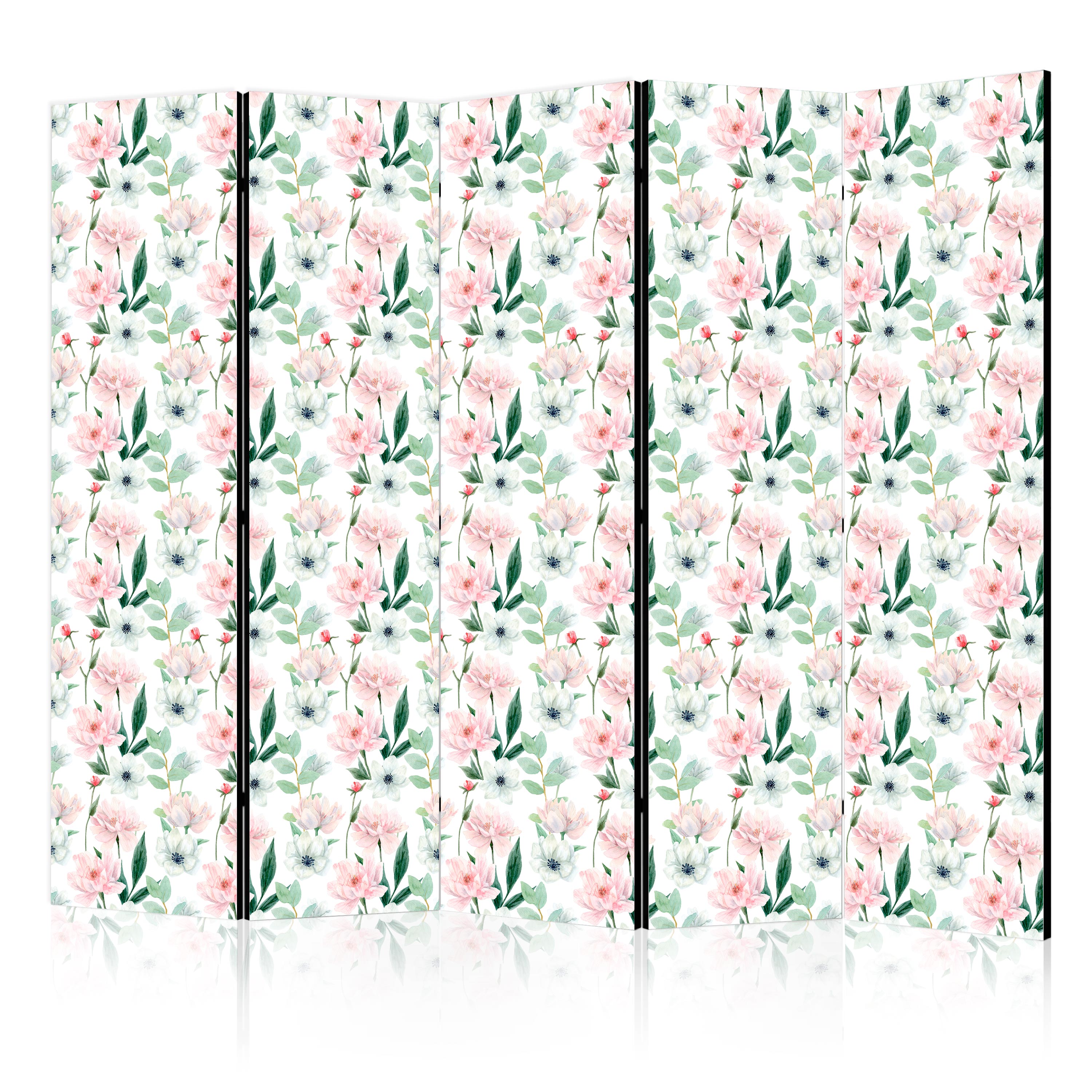 Room Divider Peonies on White Background