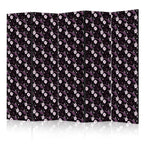 Room Divider - Birds Among Flowers - Pheasants Surrounding Peonies - Purple