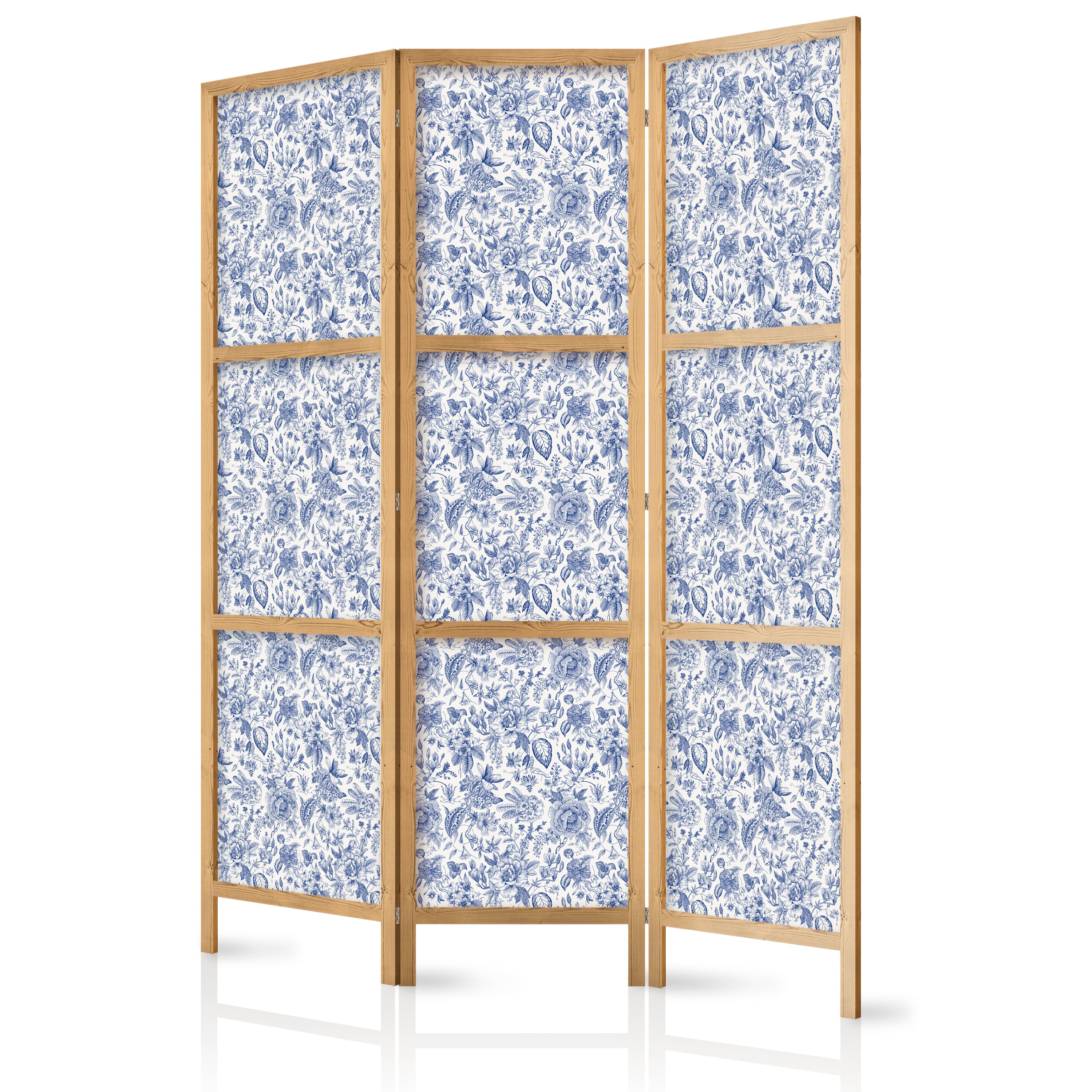 Japanese Room Divider - Vintage Floral Illustration