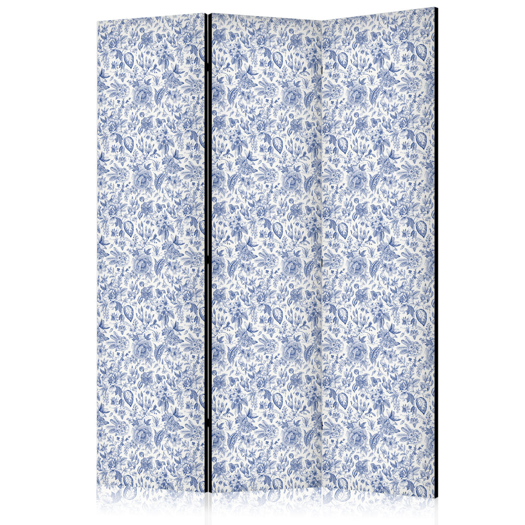 Room Divider Vintage Floral Illustration Blue Flowers