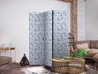 Room Divider Vintage Floral Illustration Blue Flowers