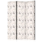 Room Divider Botanical Illustration - Flowers & Herbs - Beige Gray