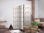 Room Divider Botanical Illustration - Flowers & Herbs - Beige Gray