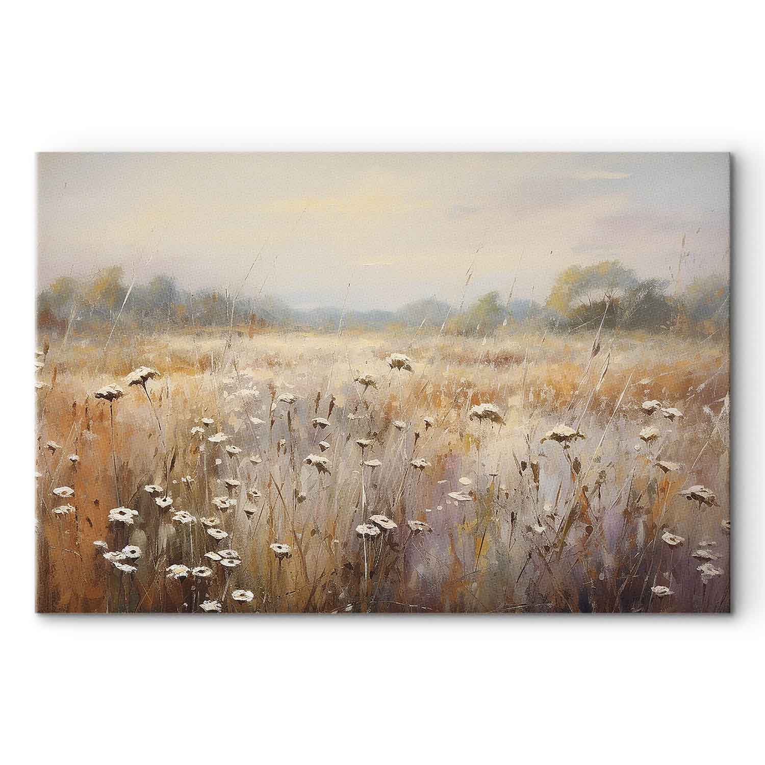 Impressionist Meadow Pastel Landscape DIY Canvas Print