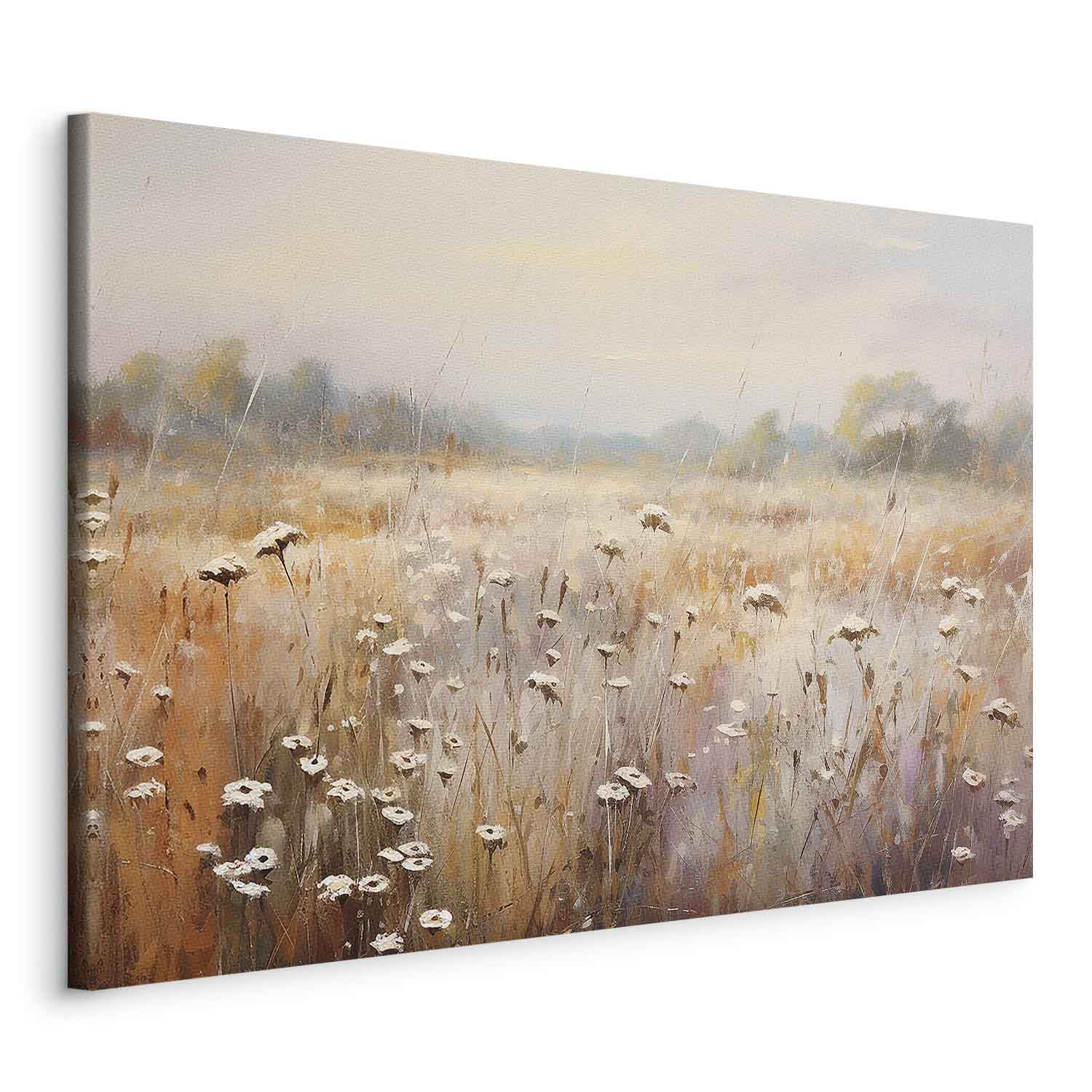 Impressionist Meadow Pastel Landscape DIY Canvas Print