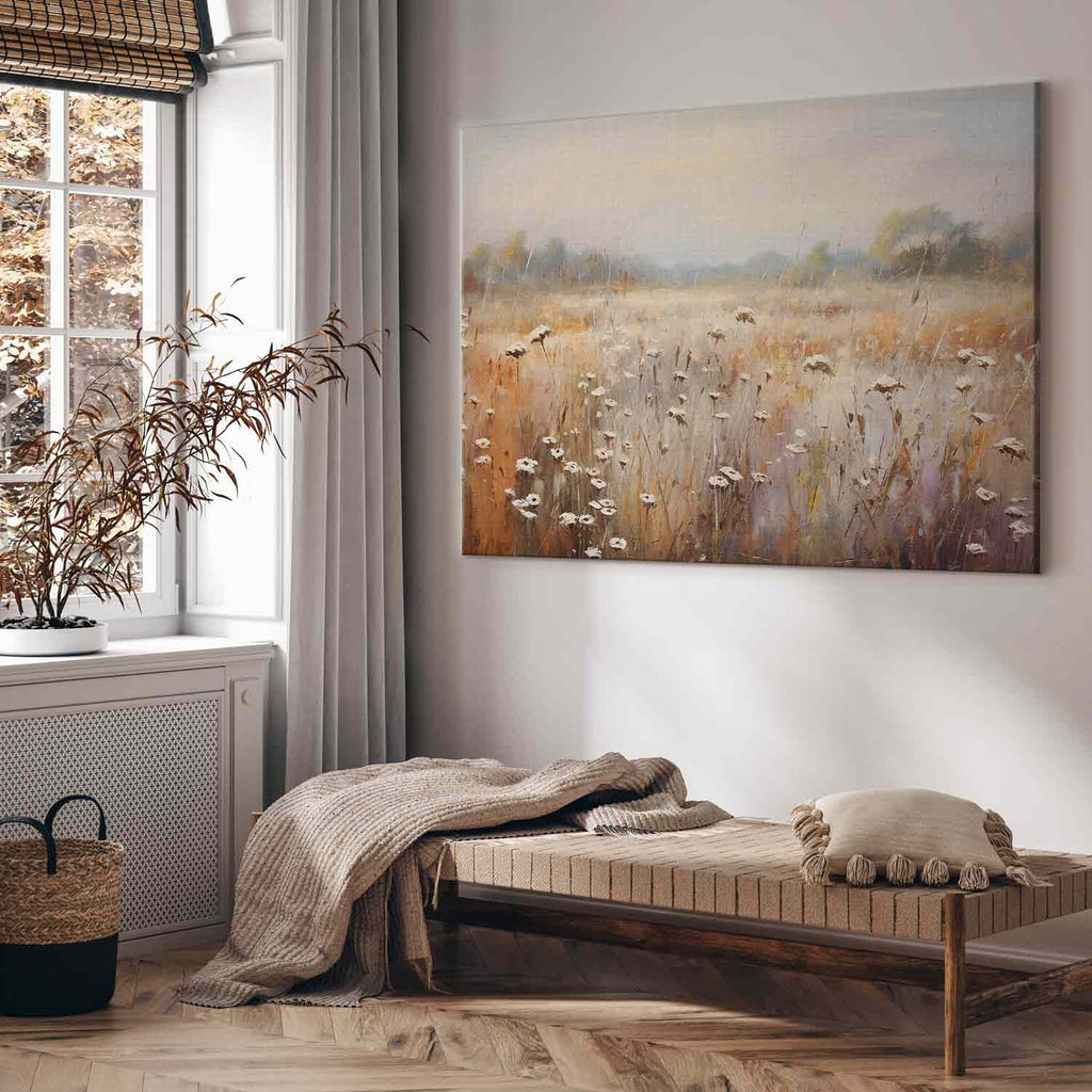 Impressionist Meadow Pastel Landscape DIY Canvas Print