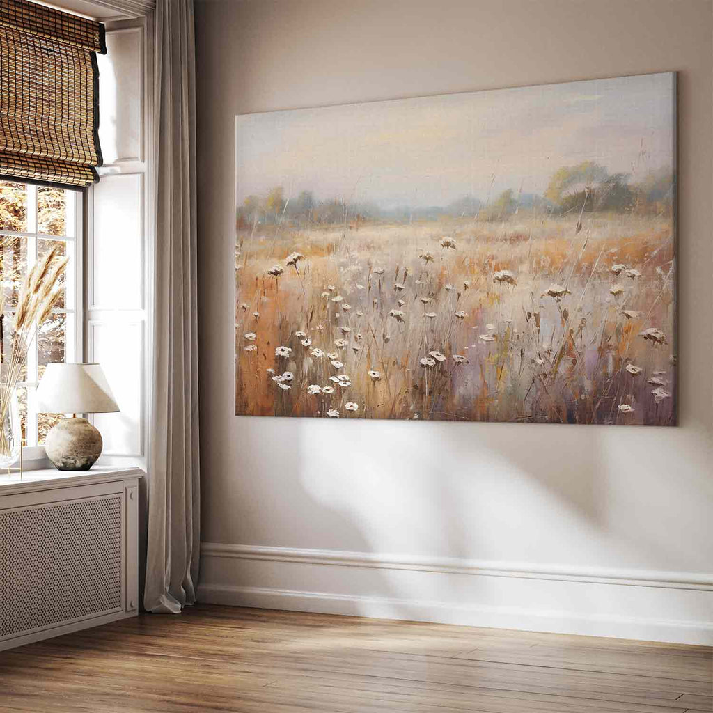Impressionist Meadow Pastel Landscape DIY Canvas Print