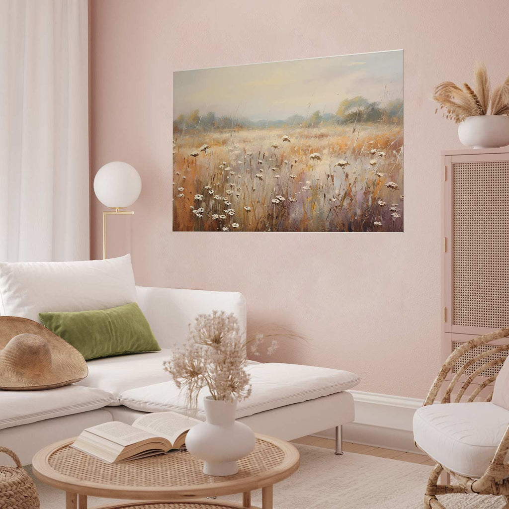 Impressionist Meadow Pastel Landscape Poster