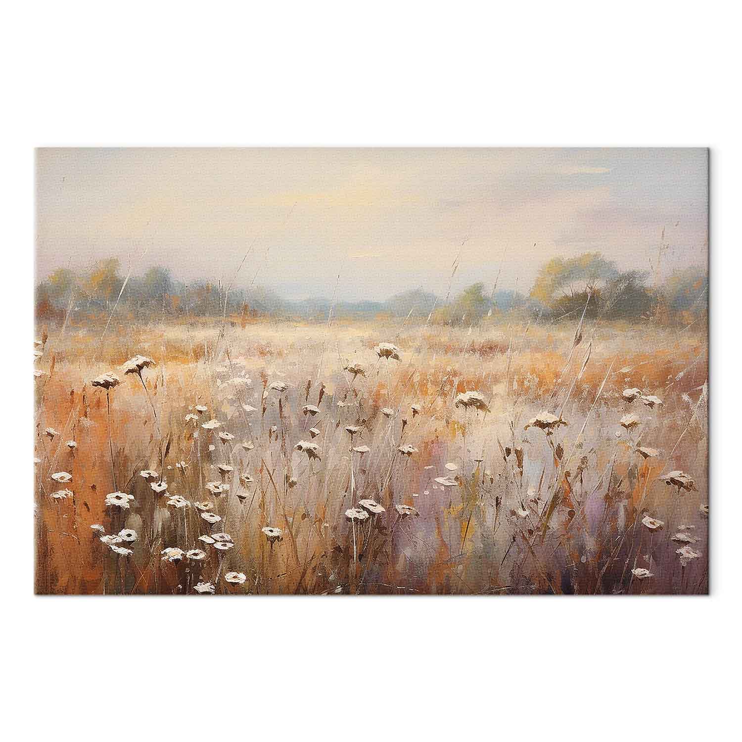 Impressionist Meadow Pastel Landscape Canvas Print
