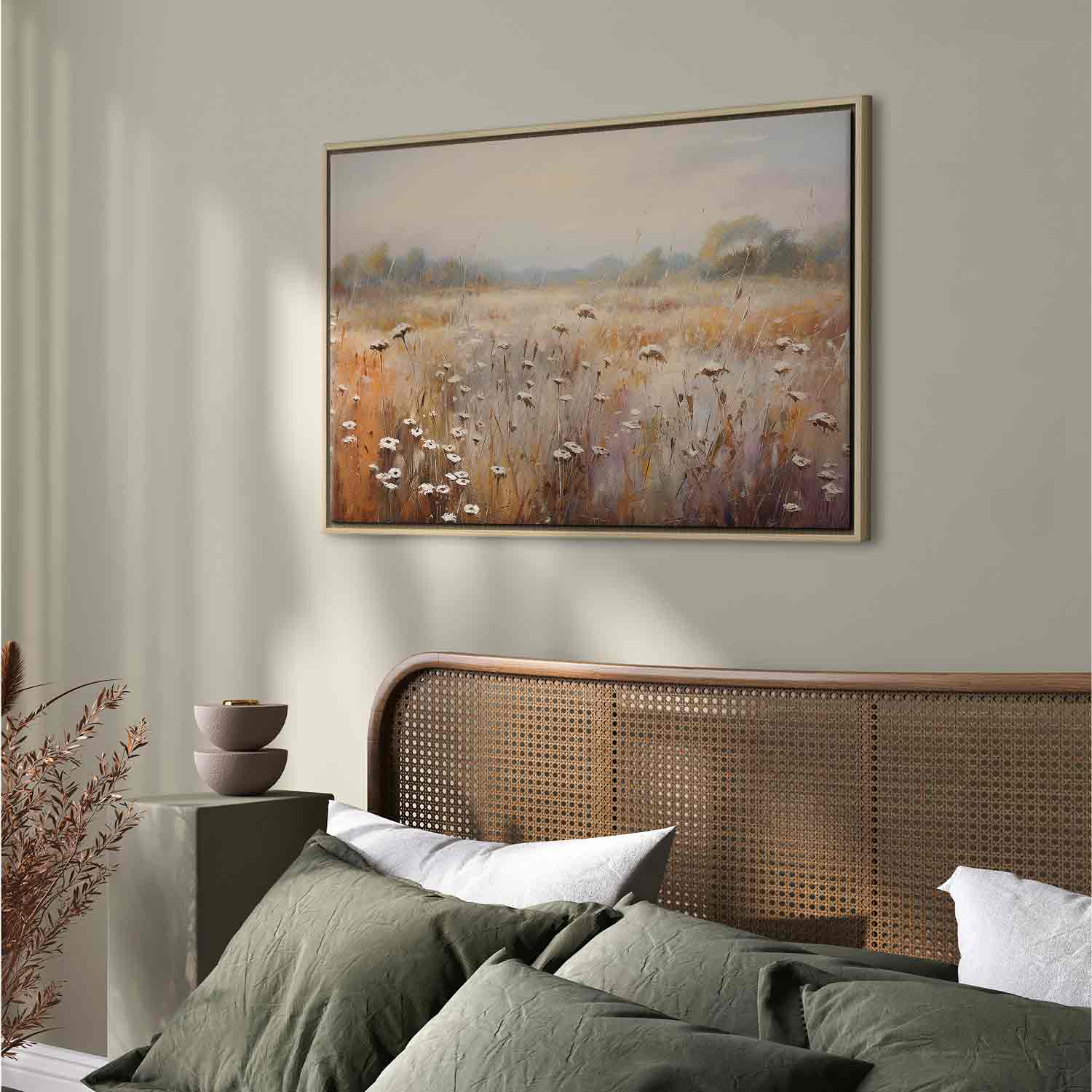 Impressionist Meadow Pastel Landscape Canvas Print