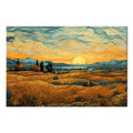 Impressionistic Golden Grain Fields Landscape Canvas Print