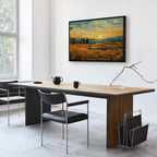 Impressionistic Golden Grain Fields Landscape Canvas Print