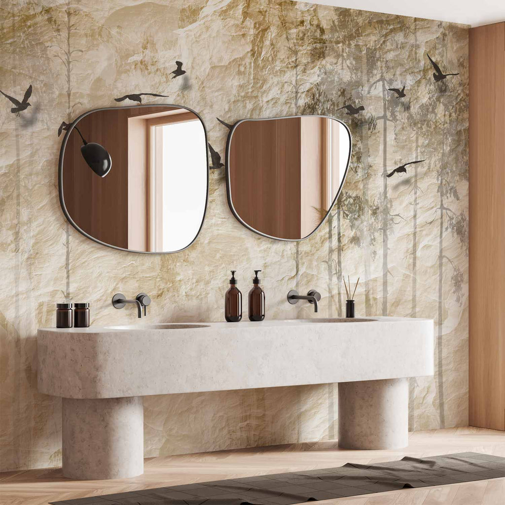 Paper Forest Birds Texture Wall Mural