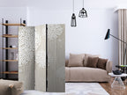 Cream Floral Texture 3-Panel Room Divider