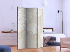 Cream Floral Texture 3-Panel Room Divider