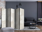 Cream Floral Texture 5-Panel Room Divider