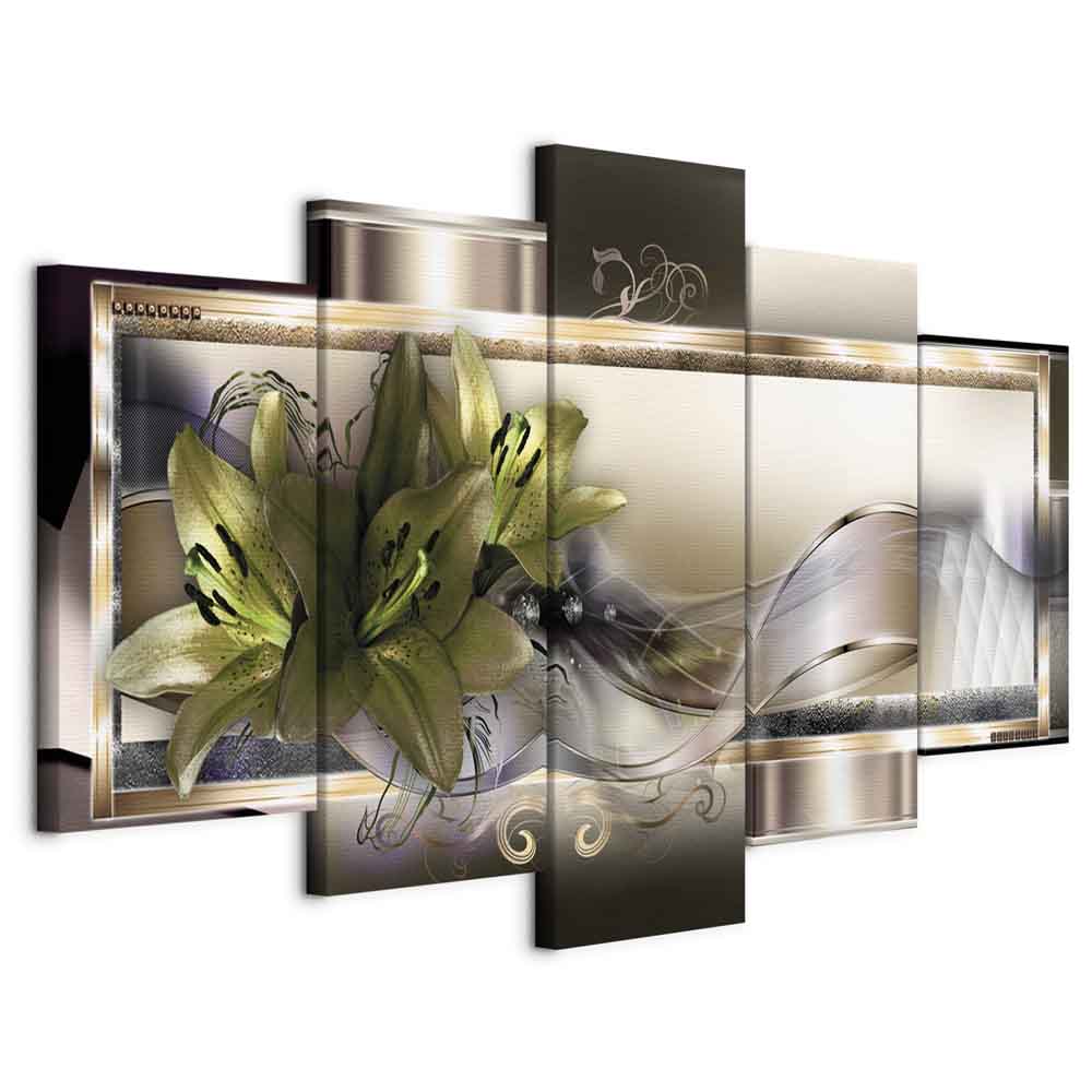 Abstract Floral Lilies Multicolor Canvas Print