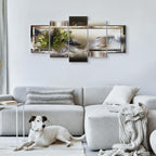 Abstract Floral Lilies Multicolor Canvas Print