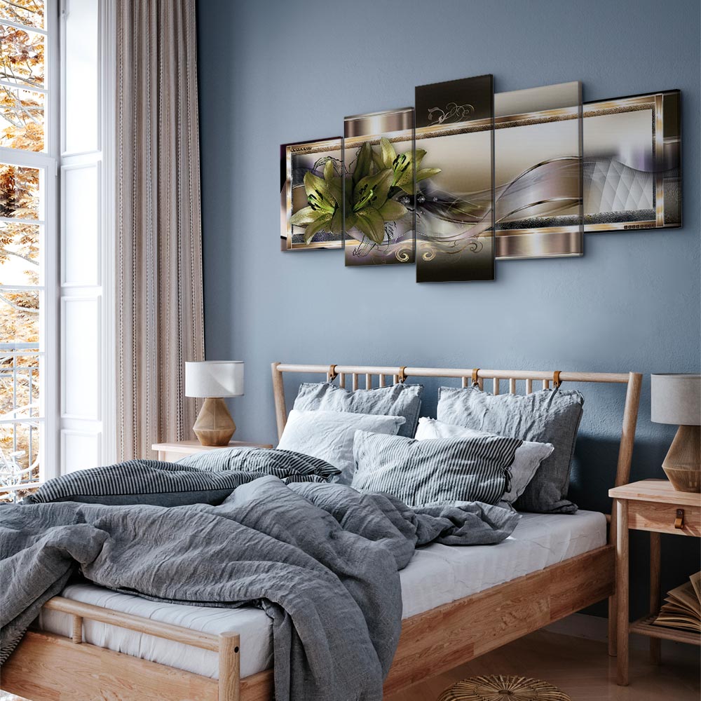 Abstract Floral Lilies Multicolor Canvas Print