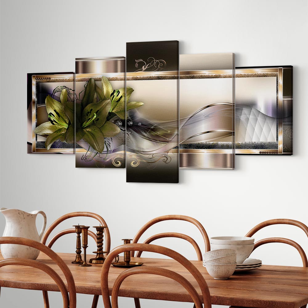 Abstract Floral Lilies Multicolor Canvas Print