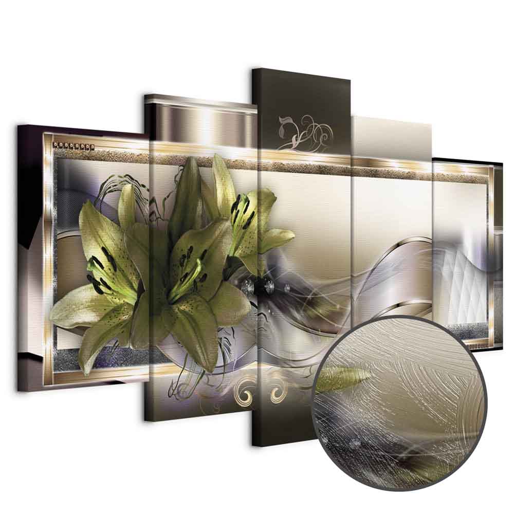 Abstract Floral Lilies Multicolor Canvas Print