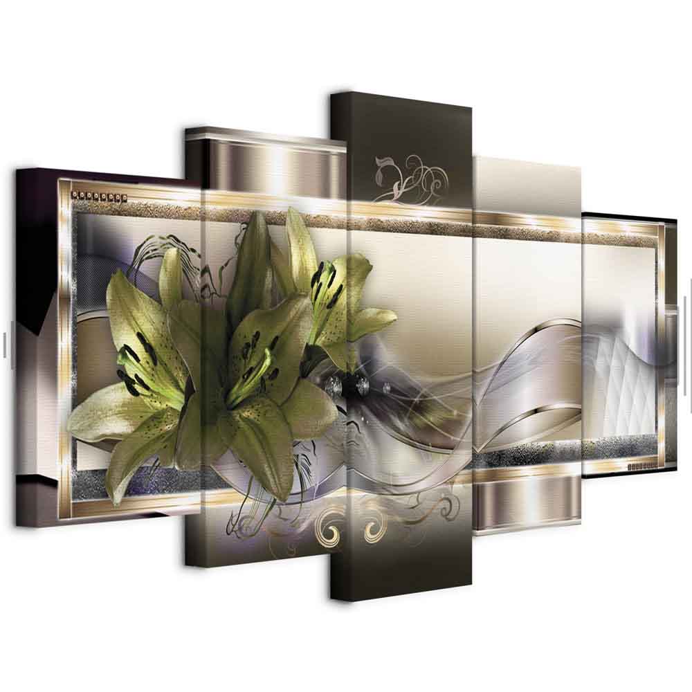 Abstract Floral Lilies Multicolor Canvas Print